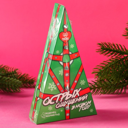 Набор в коробке-ёлке «Острых ощущений в новом году»: леденец 20 г. и мармеладные презервативы, 36 г.